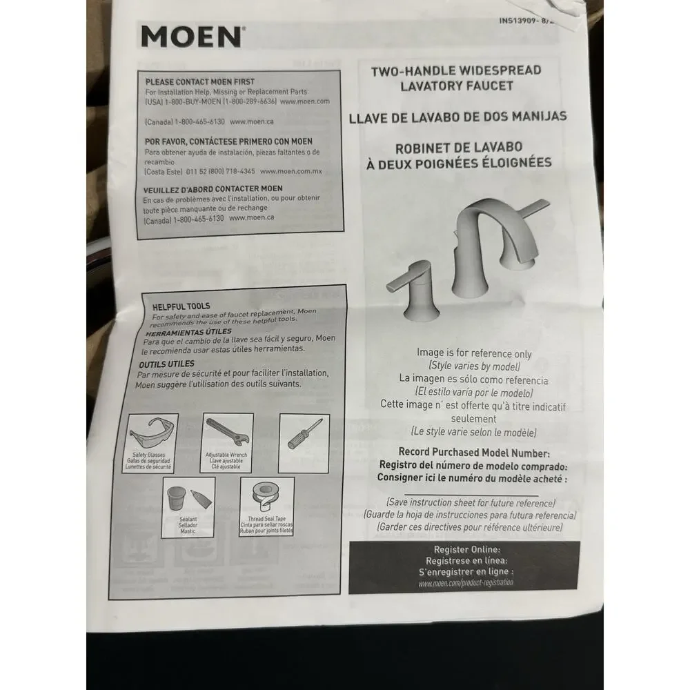 MOEN TVS6925 'Doux' Chrome 2-handle widespread bathroom faucet - Open Box - NEW